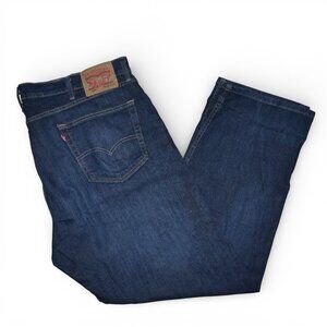 Levis 505 Regular Fit Jeans Men's Size 42-44x30 Straight Leg Dark Wash Denim